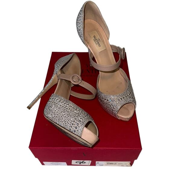 Valentino Micro Stud Suede Mary Jane D'Orsay Stiletto Heels Size 39.5 - Picture 8 of 14